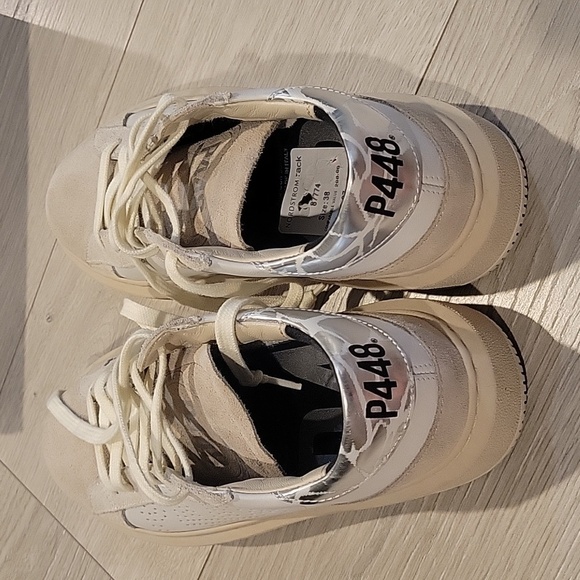 NWT P448 Aerialw White Beige leather - Picture 2 of 6